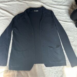 Navy Textured Men's Jacket